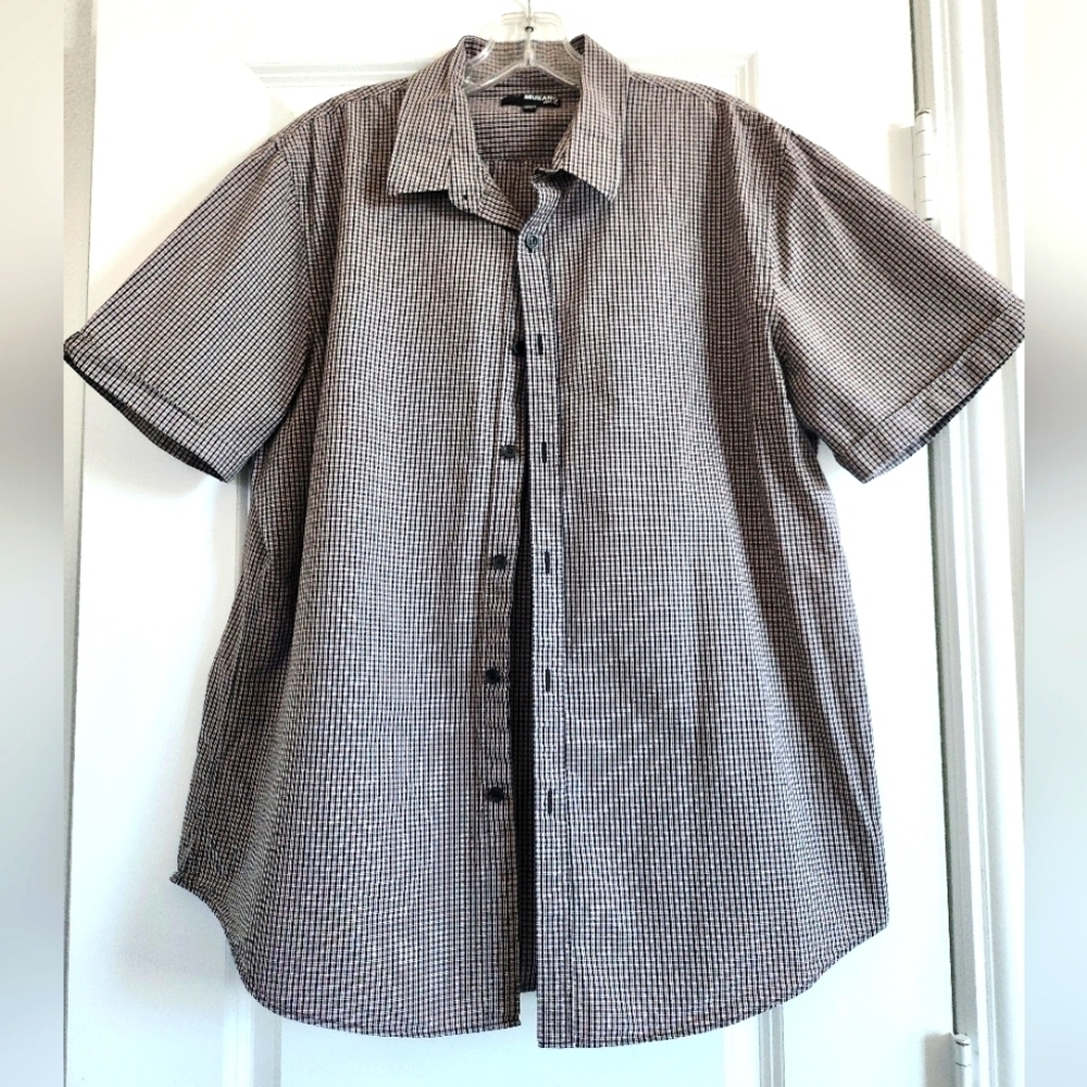 Murano Mens Short Sleeve Button-Down Slim Fit Shirt Size XL